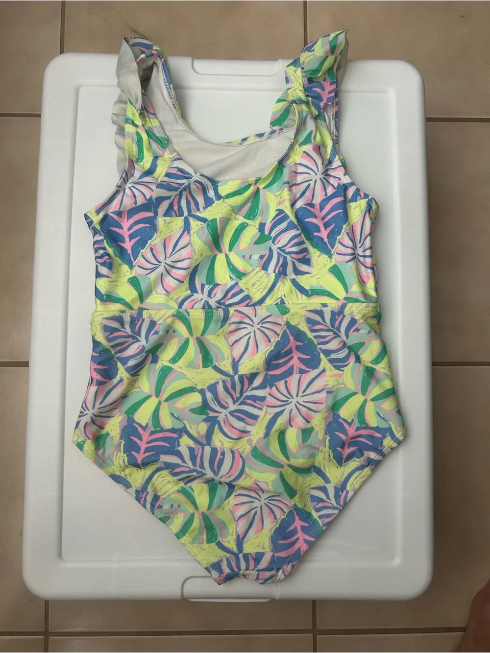 EUC Wonder Nation Girls' Floral One-Piece Swimsuit